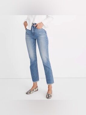 Madewell The Perfect Vintage Jeans Raw High Rise Hem Size 26 Blue Jeans